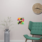 Happy Bird in Colorful Savanna Poster Poster - Blululi