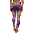 High Waisted Mandala Art Yoga Leggings - Dark Plum All Over Prints - Blululi