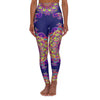 High Waisted Midnight Blue Mandala Art Yoga Leggings - Snug Fit All Over Prints - Blululi