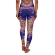 High Waisted Midnight Blue Mandala Art Yoga Leggings - Snug Fit All Over Prints - Blululi