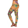 High Waisted Sand Beige Mandala Art Yoga Leggings - Snug Fit All Over Prints - Blululi