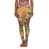 High Waisted Sand Beige Mandala Art Yoga Leggings - Snug Fit All Over Prints - Blululi