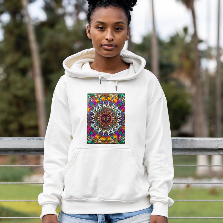 Hoodie Premium Women Unisex Mandala Art Hoodie - Colorful Intricate Des - Blululi