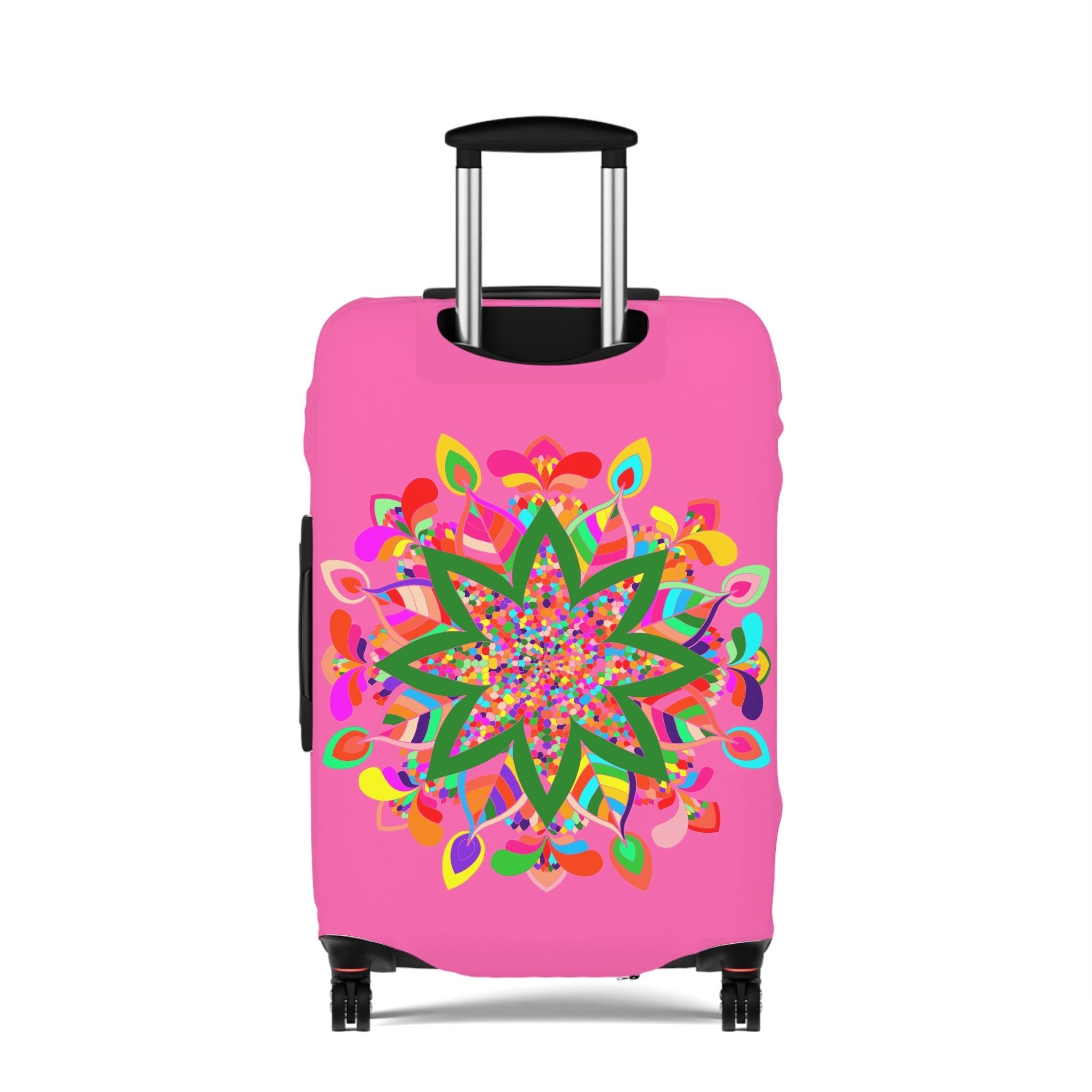 Hot Pink Mandala Luggage Cover Colorful Accessories - Blululi