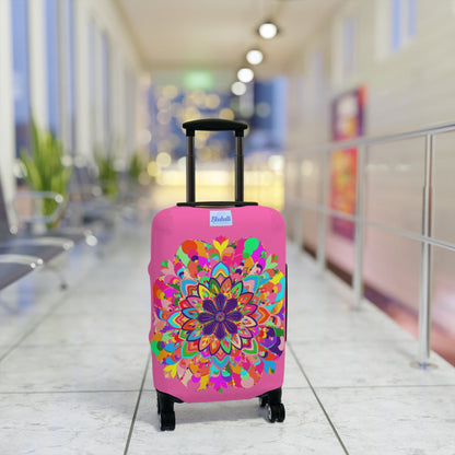 Hot Pink Mandala Luggage Cover Colorful Accessories - Blululi