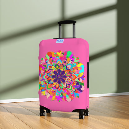 Hot Pink Mandala Luggage Cover Colorful Accessories - Blululi