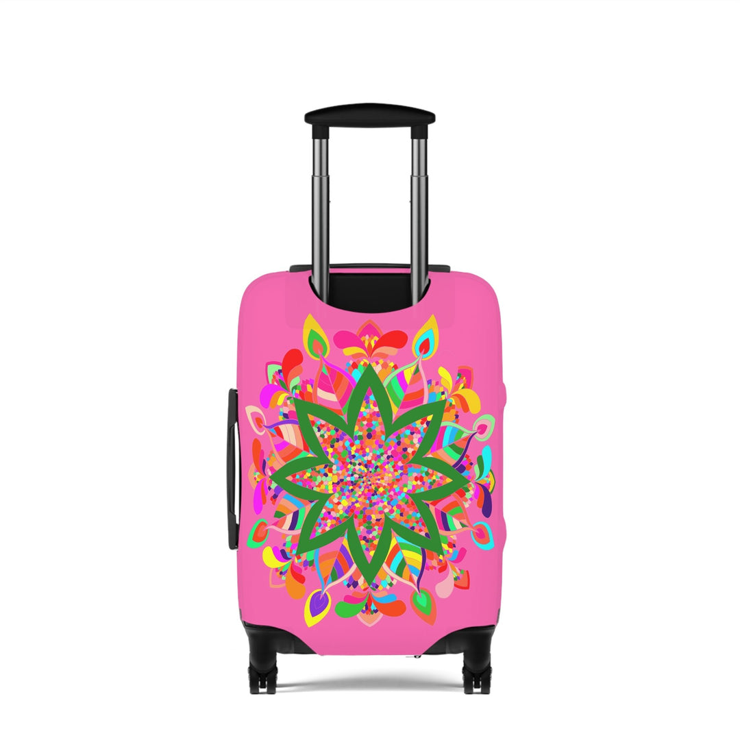 Hot Pink Mandala Luggage Cover Colorful Accessories - Blululi