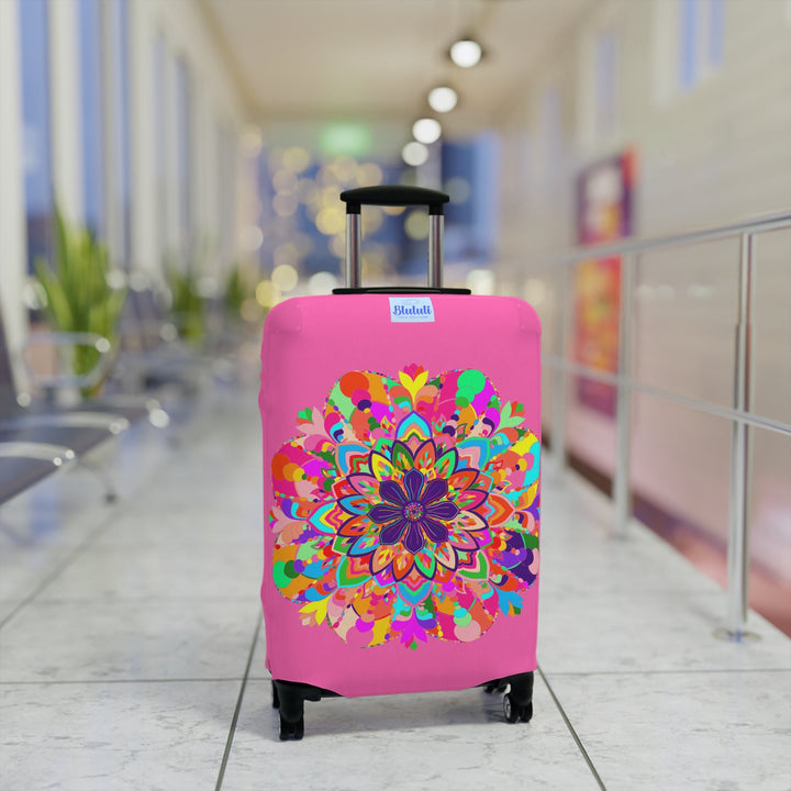 Hot Pink Mandala Luggage Cover Colorful Accessories - Blululi