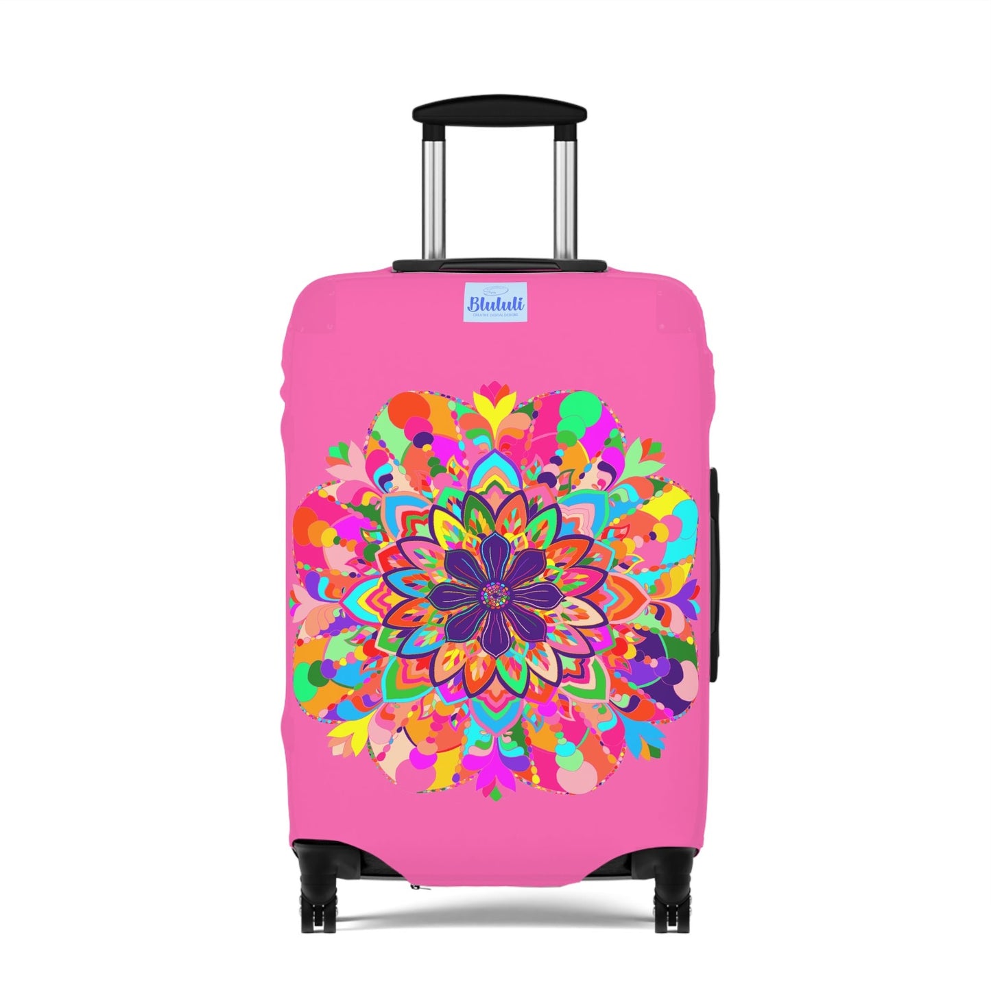 Hot Pink Mandala Luggage Cover Colorful Accessories - Blululi