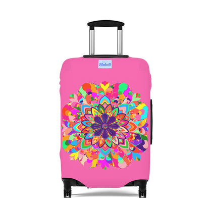 Hot Pink Mandala Luggage Cover Colorful Accessories - Blululi