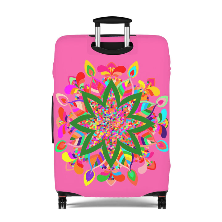 Hot Pink Mandala Luggage Cover Colorful Accessories - Blululi