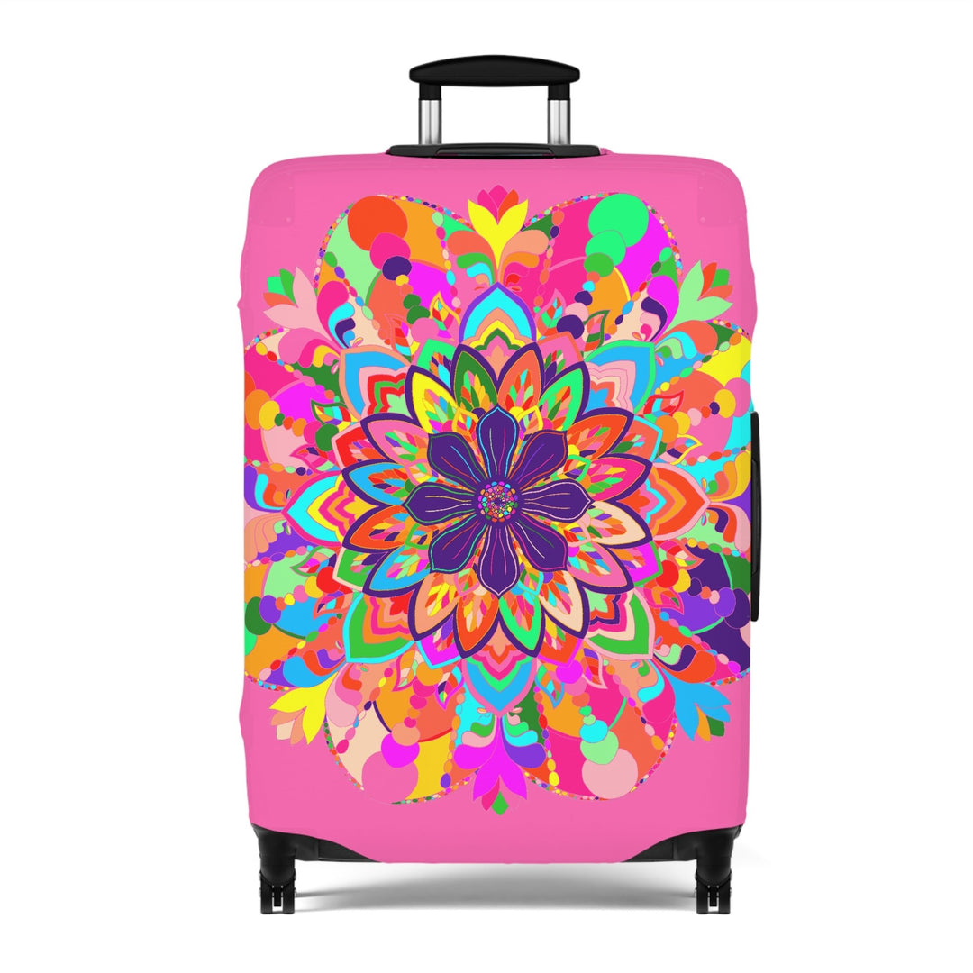 Hot Pink Mandala Luggage Cover Colorful Accessories - Blululi