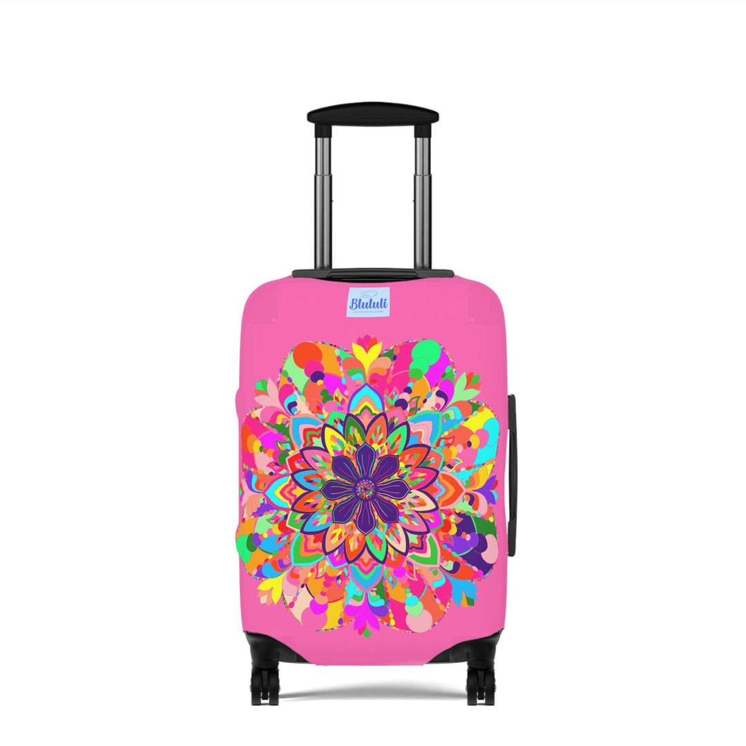 Hot Pink Mandala Luggage Cover Colorful Accessories - Blululi