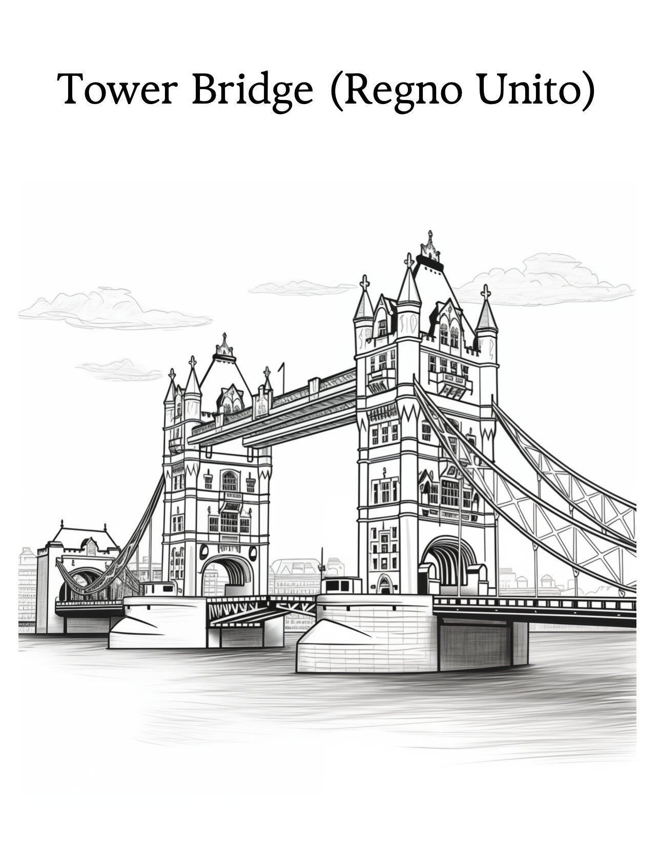 Libro para colorear de puntos de referencia europeos de Blululi - 19 páginas