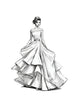 Coloring Page of a Spanish Flamenco Dress, part of the Fashion Coloring Book showcasing Cultural Diversity and Global Fashion by Blululi