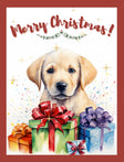 Watercolor Puppy Dog Christmas Cards for Labrador Trio