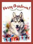 Printable Watercolor Labrador Trio Christmas Cards for Dog