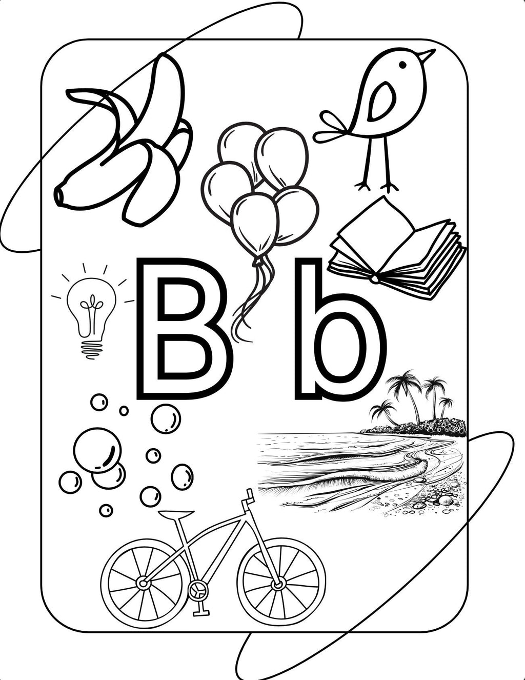 26 Alphabet-Lernkarten – Ausmalbilder zum Ausdrucken für Kinder