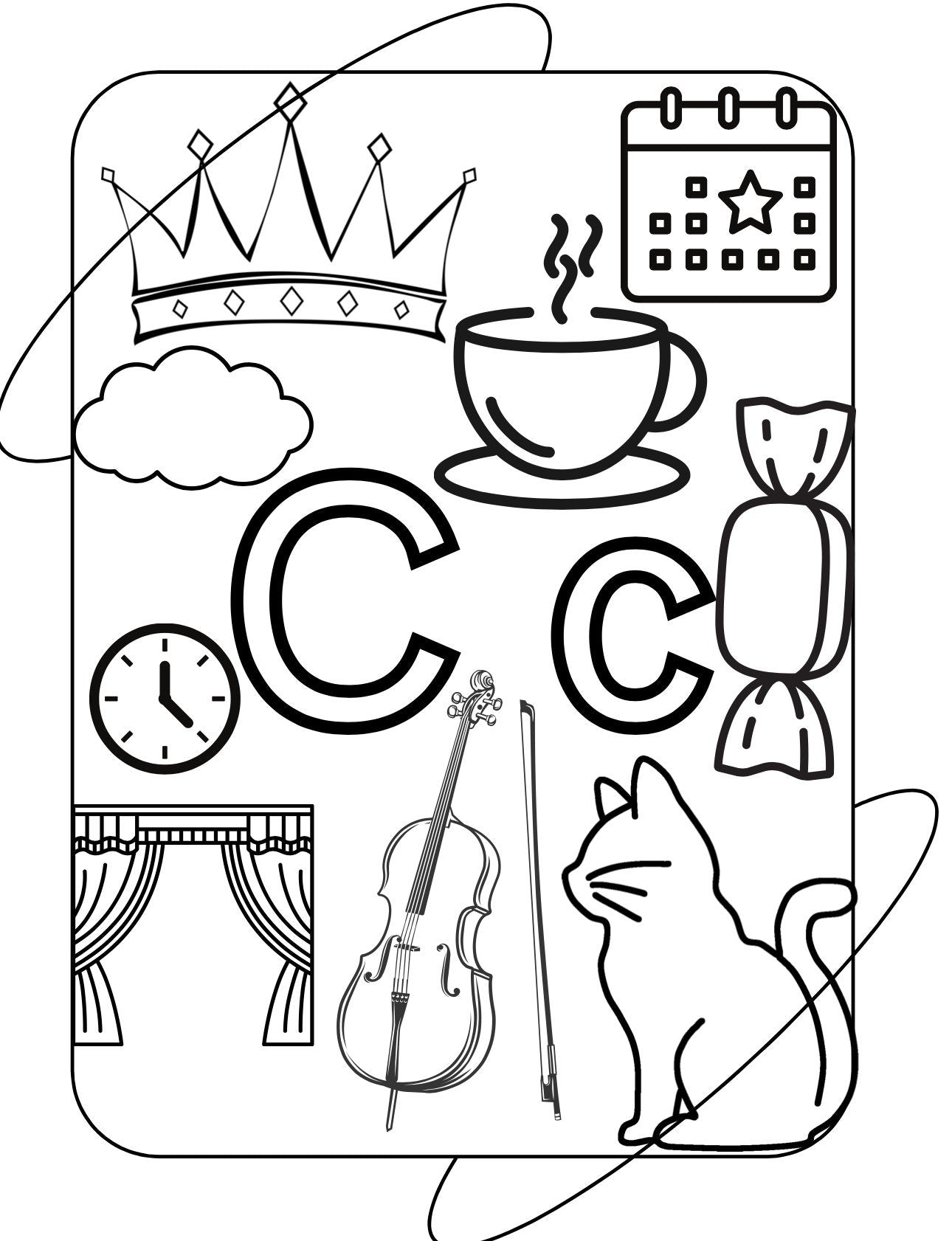 Flashcards dell'alfabeto Blululi - Pagine da colorare stampabili per bambini