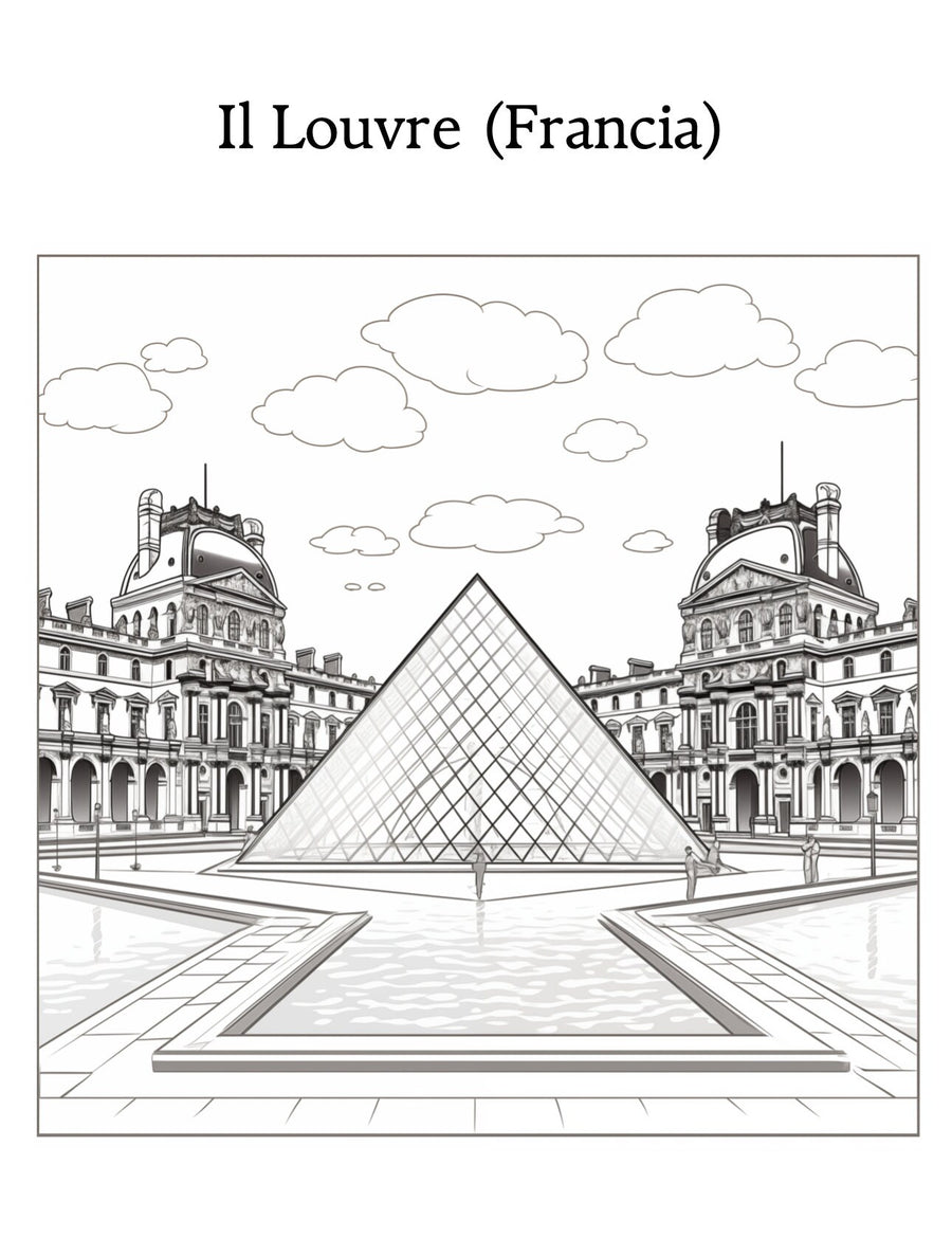 Libro para colorear de puntos de referencia europeos de Blululi - 19 páginas