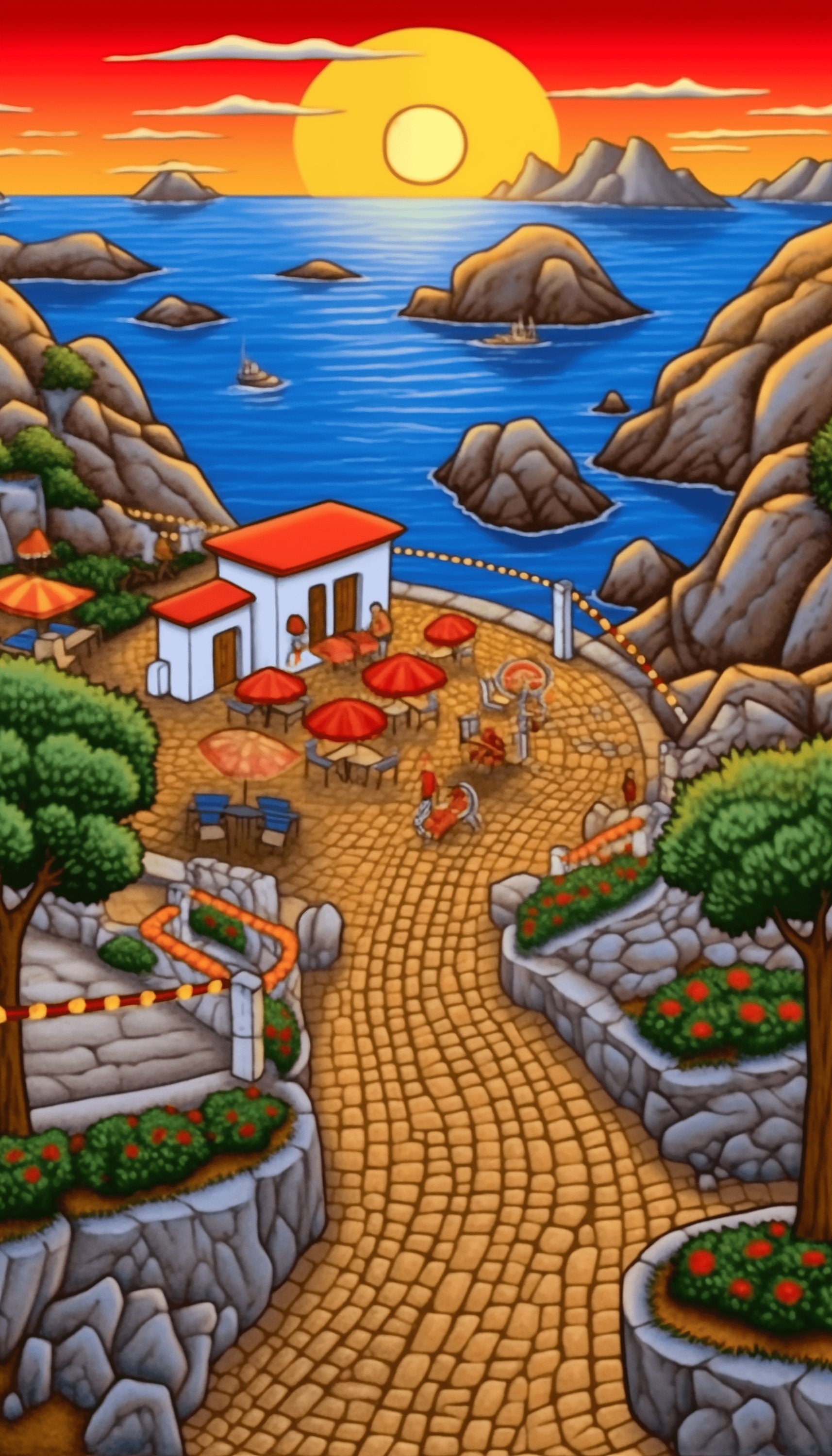 Santorini Dreamscape: 35 Enchanting iPhone Wallpapers - Cartoon Style and Photography, Greek Landscapes, Blue Domes, and More! - Phone Wallpaper