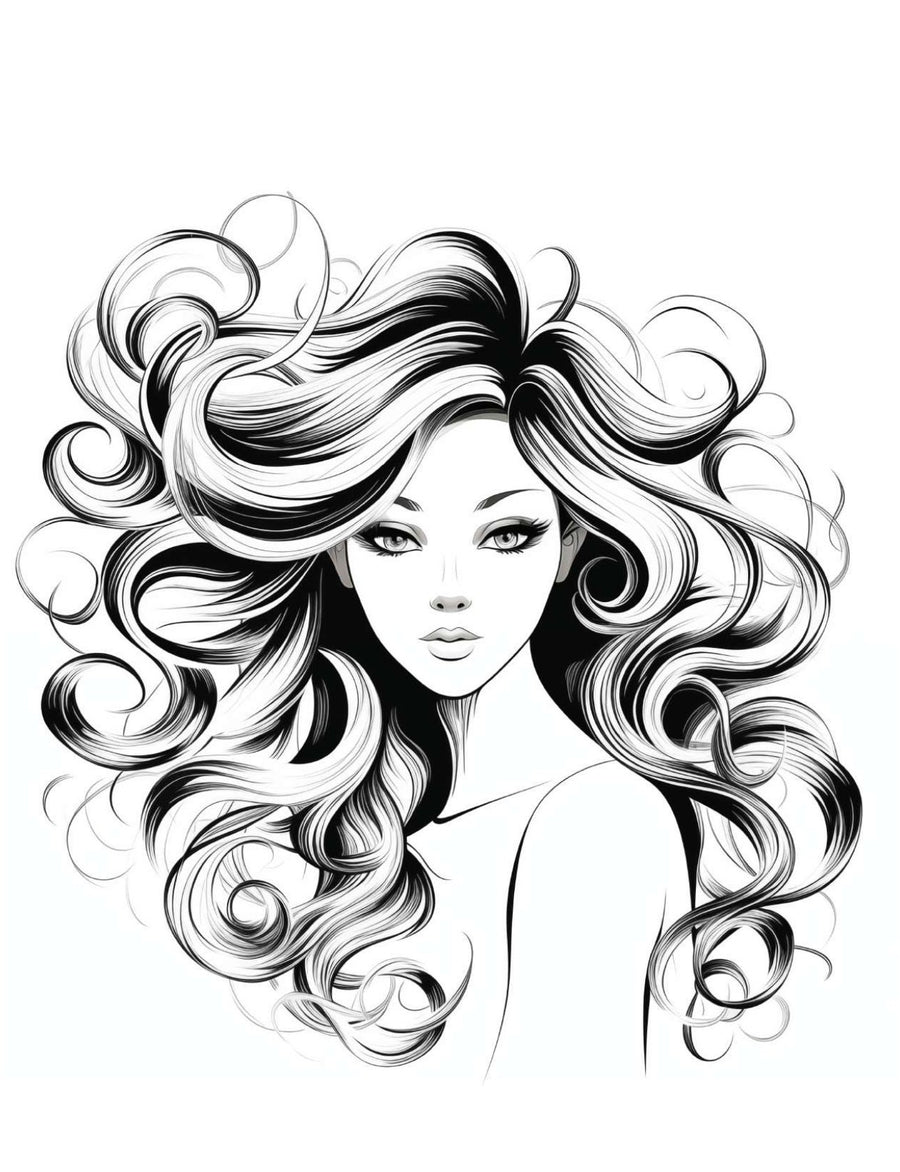 Globale Frisuren-Malvorlagen-Sammlung von Blululi