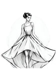 Illustration of a Mexican Traditional Dress, a page from the World Fashion Dresses Coloring Book for Kids and Adults by Blululi