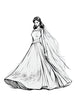 Coloring Page of a Middle Eastern Abaya Dress, part of the Fashion Coloring Book celebrating Cultural Diversity and Global Fashion by Blululi