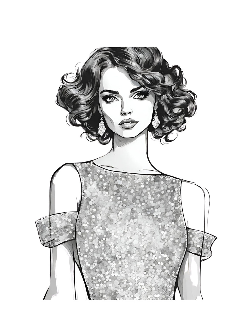 Fashion Coloring Page of a Chinese Cheongsam Dress, featuring Cultural Diversity and Global Fashion in the World Fashion Coloring Book by Blululi