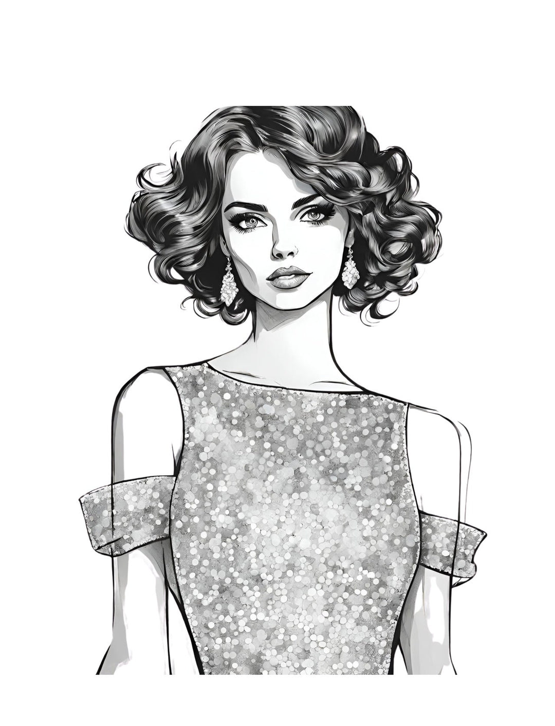 Fashion Coloring Page of a Chinese Cheongsam Dress, featuring Cultural Diversity and Global Fashion in the World Fashion Coloring Book by Blululi