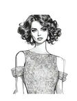 Fashion Coloring Page of a Chinese Cheongsam Dress, featuring Cultural Diversity and Global Fashion in the World Fashion Coloring Book by Blululi