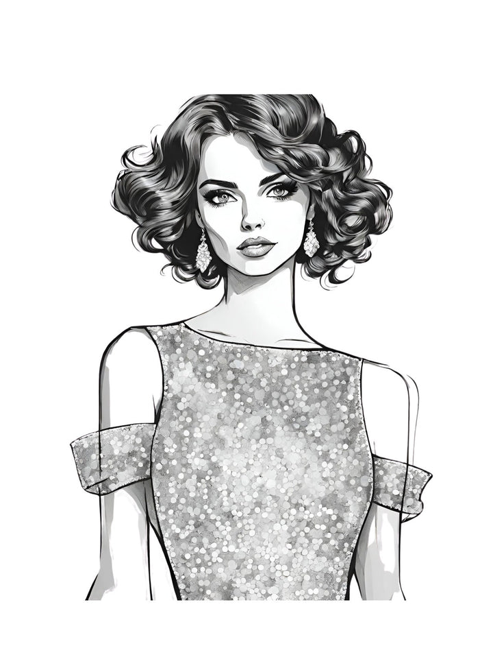 Fashion Coloring Page of a Chinese Cheongsam Dress, featuring Cultural Diversity and Global Fashion in the World Fashion Coloring Book by Blululi