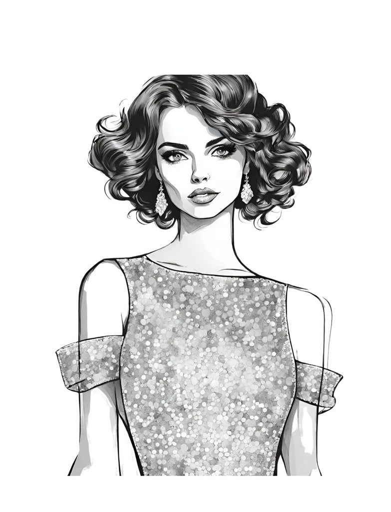 Fashion Coloring Page of a Chinese Cheongsam Dress, featuring Cultural Diversity and Global Fashion in the World Fashion Coloring Book by Blululi