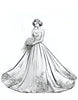 Illustration of a Modern Western Wedding Dress, a page from the World Fashion Dresses Coloring Book for Kids and Adults by Blululi