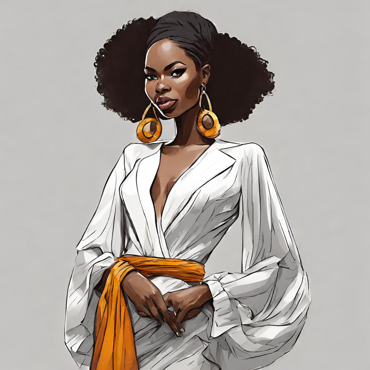 Illustration of a Traditional Indian Sari Fashion Coloring Page from the World Fashion Dresses Coloring Book by Blululi