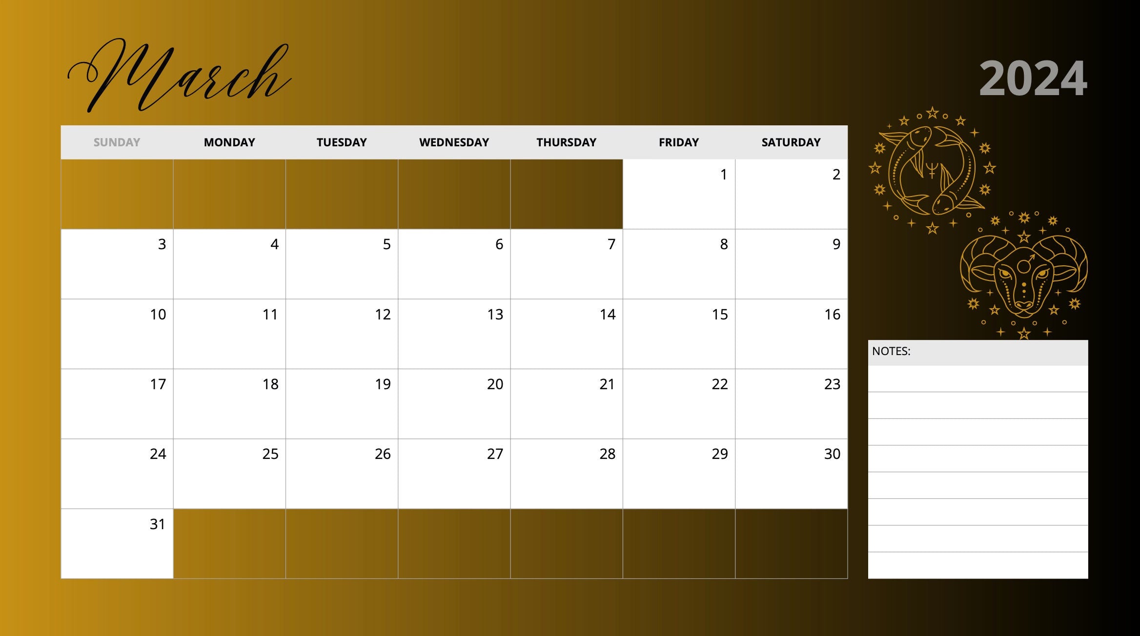 Kalenderhoroskop 2024 - Monatlicher Astrologiekalender - Ein himmlischer Leitfaden