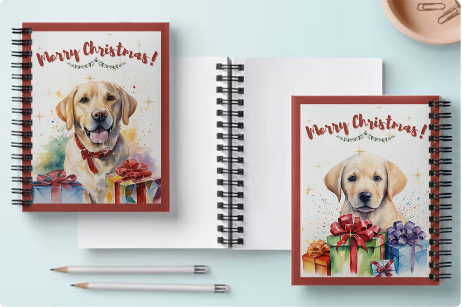Printable Watercolor Doggy Christmas Cards for Labrador