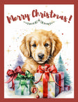 Printable Puppy Dog Christmas Cards with Labrador Trio
