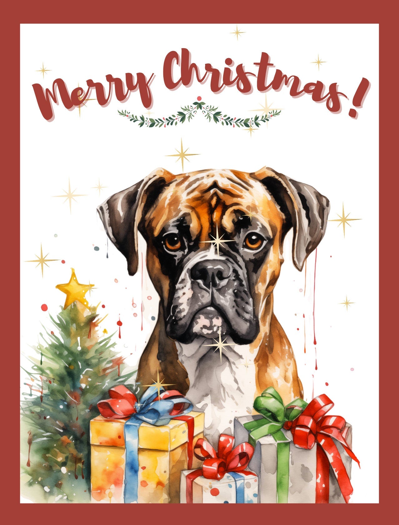 Watercolor Puppy Dog Christmas Cards featuring Labrador Trio