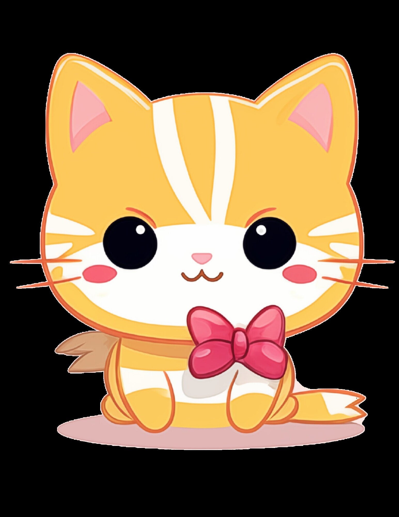Süße Kawaii Katzen ClipArt, 37 PNG Katzen ClipArt, transparenter Hintergrund, süße Katzen Kawaii Stil, digitales Scrapbooking, süßes POD Design, Bekleidung