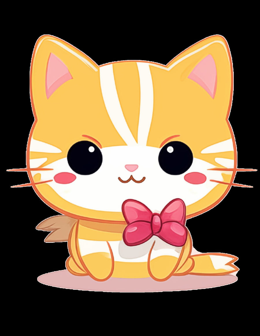 Süße Kawaii Katzen ClipArt, 37 PNG Katzen ClipArt, transparenter Hintergrund, süße Katzen Kawaii Stil, digitales Scrapbooking, süßes POD Design, Bekleidung