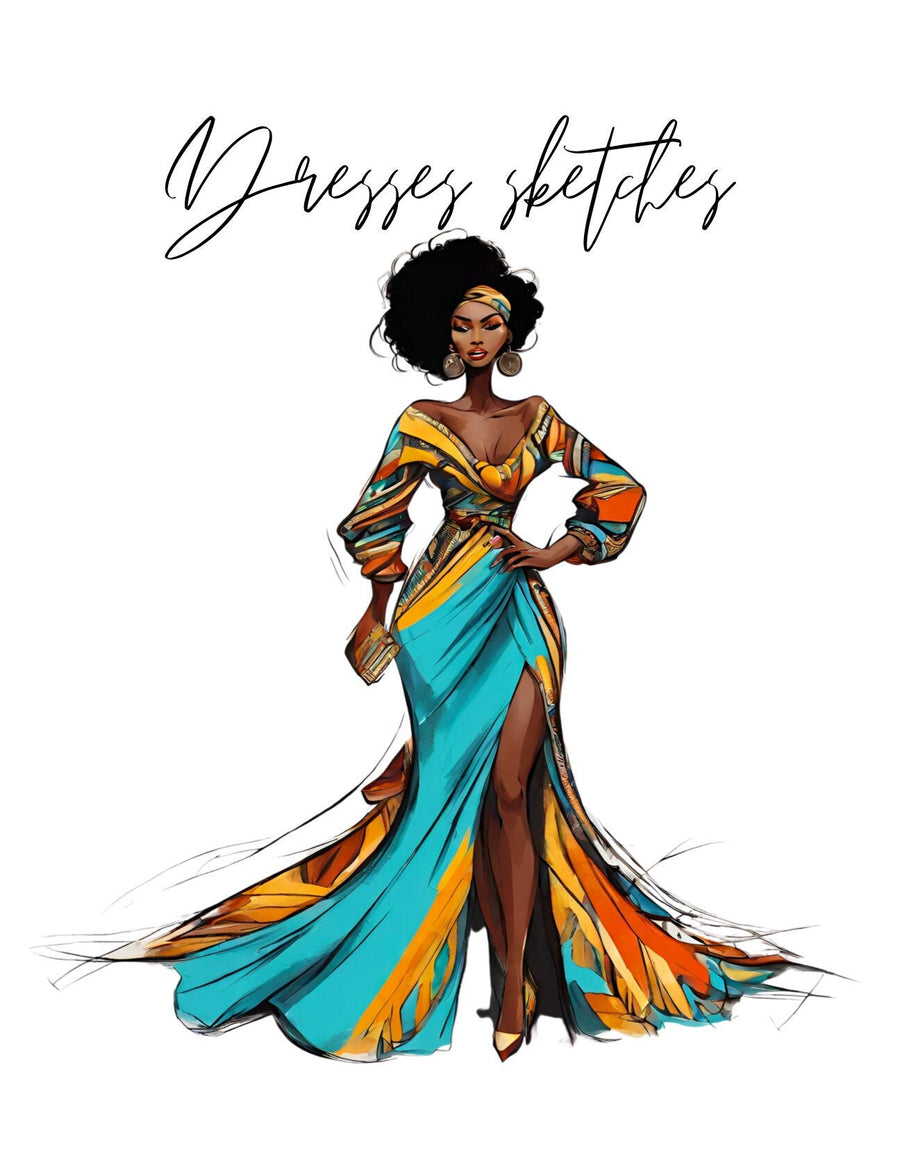 World Fashion Dresses Coloring Pages for Kids and Adults, Fashion Coloring Book featuring Cultural Diversity and Unique Designs by Blululi