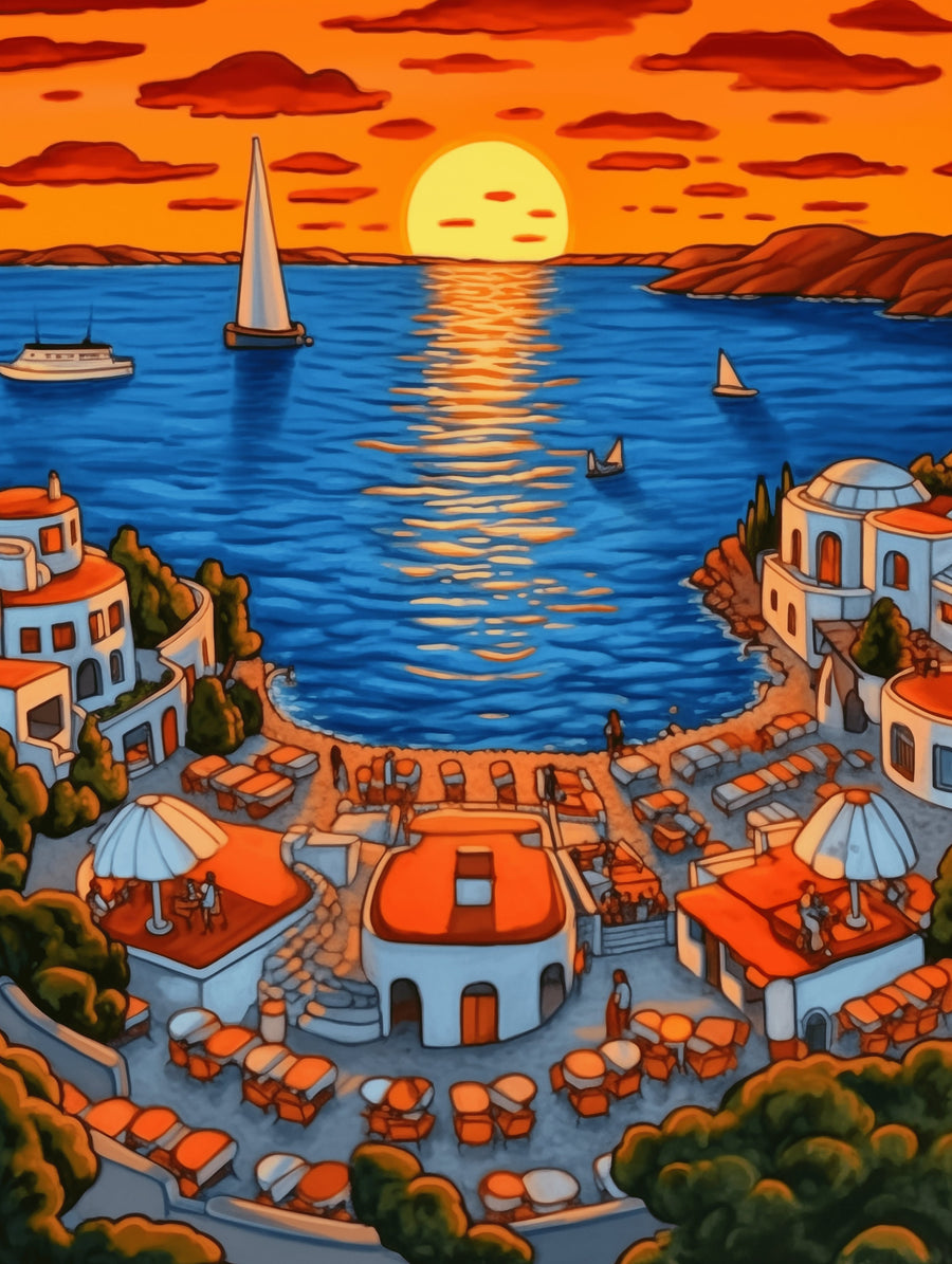 Santorini Dreamscape: 35 Enchanting iPhone Wallpapers - Cartoon Style and Photography, Greek Landscapes, Blue Domes, and More! - Phone Wallpaper