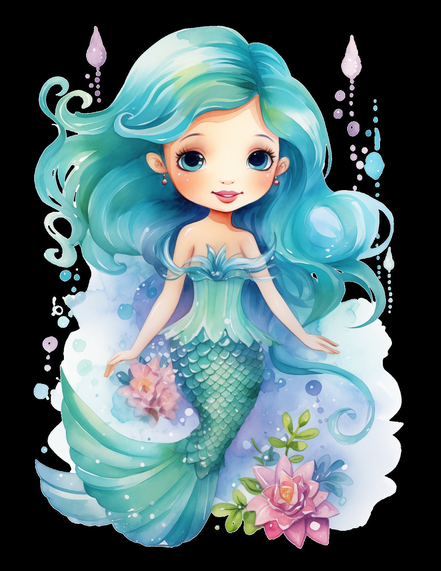 Blululi Meerjungfrau Clipart-Paket - 40 PNG