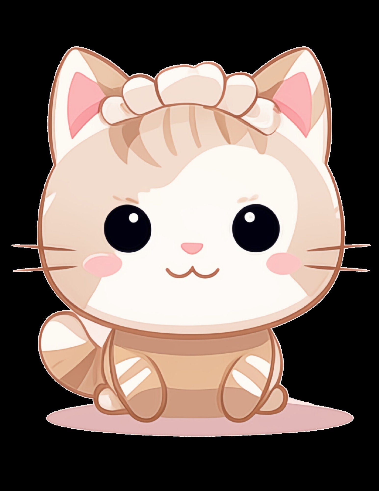 Süße Kawaii Katzen ClipArt, 37 PNG Katzen ClipArt, transparenter Hintergrund, süße Katzen Kawaii Stil, digitales Scrapbooking, süßes POD Design, Bekleidung