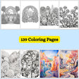 A relaxing coloring book featuring stunning landscapes for traditional and reverse coloring options
