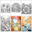 Stunning landscapes to color in our 139-page coloring book bundle with traditional and reverse options
