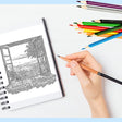 Printable nature scenes coloring pages with 13 landscape views from the window for digital coloring