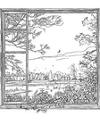 Digital landscape coloring pages featuring 13 scenic views from windows, perfect for nature enthusiasts and digital artists