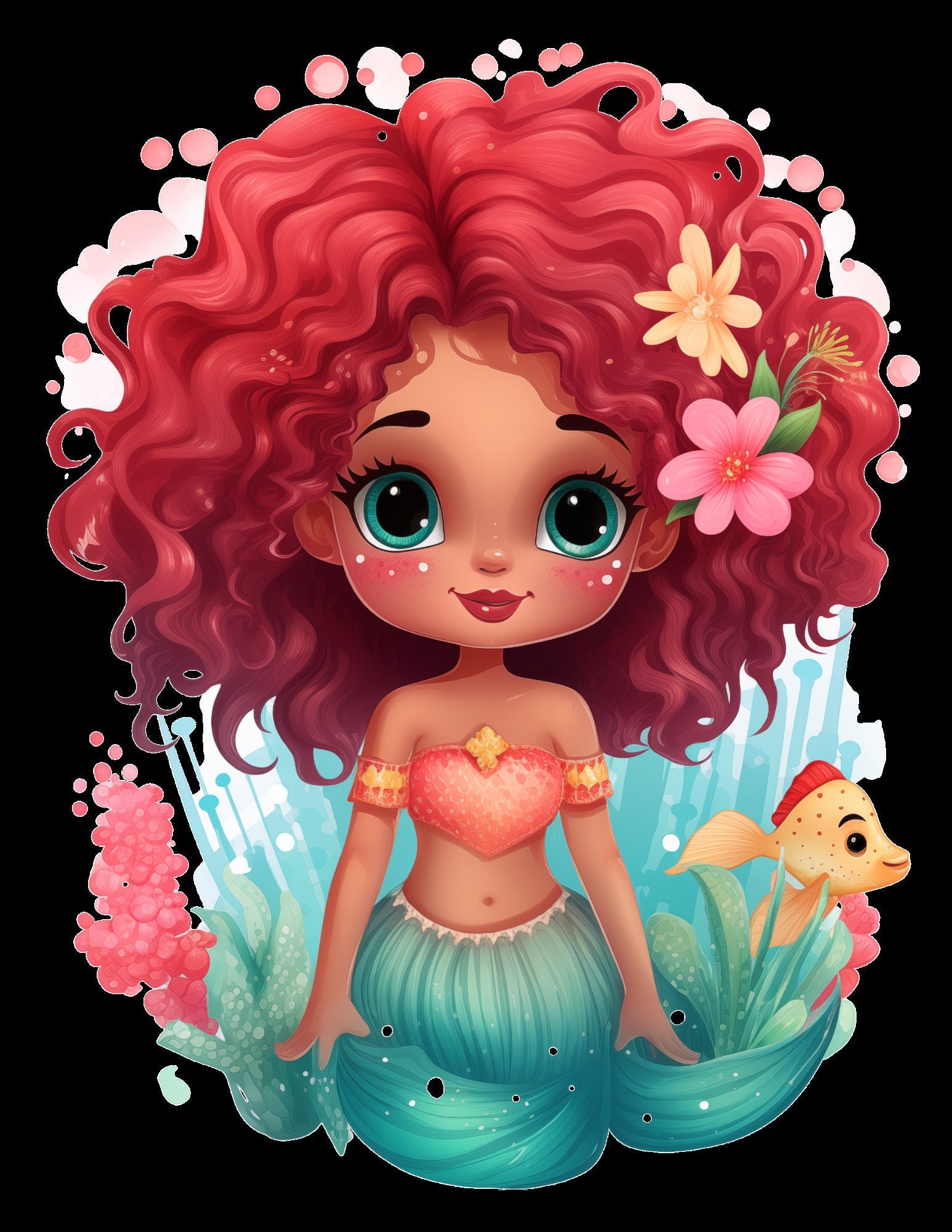 40 PNG Meerjungfrau Clipart Bundle: Aquarell Meerjungfrau, Hyperrealistische Meerjungfrau, Kleine Meerjungfrau png, Afro Meerjungfrau, Sirene Clipart, Scrapbooking